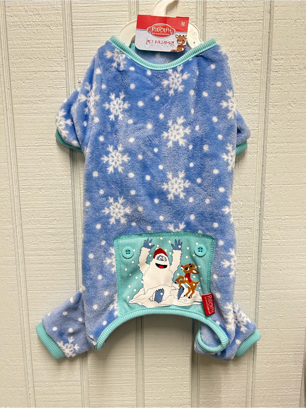 Rudolph Blue Snowflake Dog Pajamas - Blue